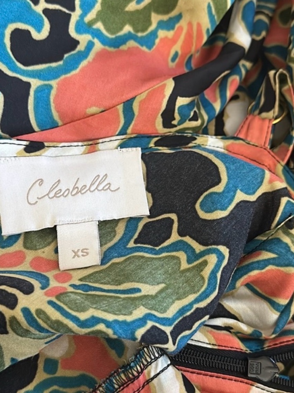 Cleobella gypsy cadence Teal & Black Swirl Maxi Dress sz XS - Picture 8 of 8